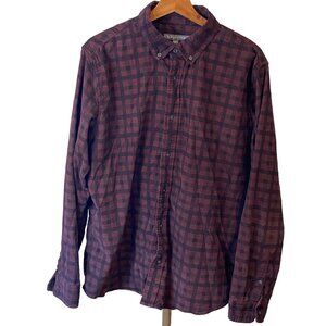 Nordstrom Slate & Stone Thick Flannel Shirt Plaud Burgundy Brown Mens XL